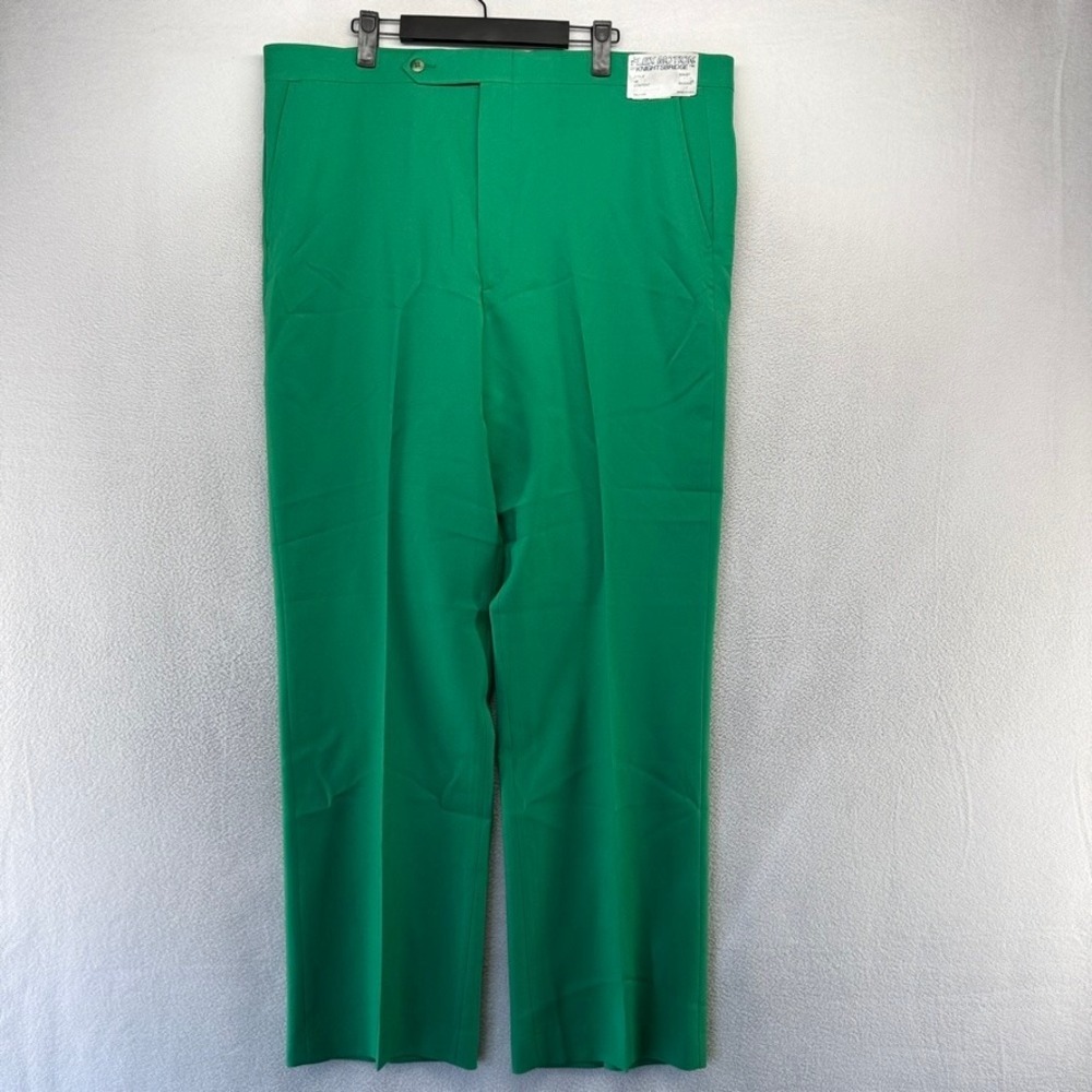 Vintage Knightsbridge Pants 40x32 Green Slacks Dress USA Made Talon Trousers